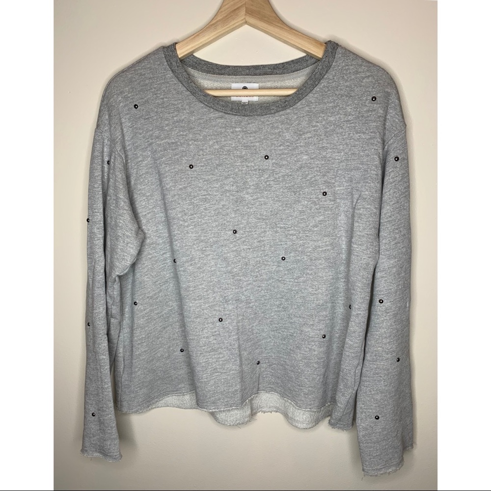 Sundry • 1 • Relaxed Fit Grey Sweatshirt Top Studded Embellishment